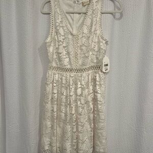 Altar'd State White Lace Midi Dress